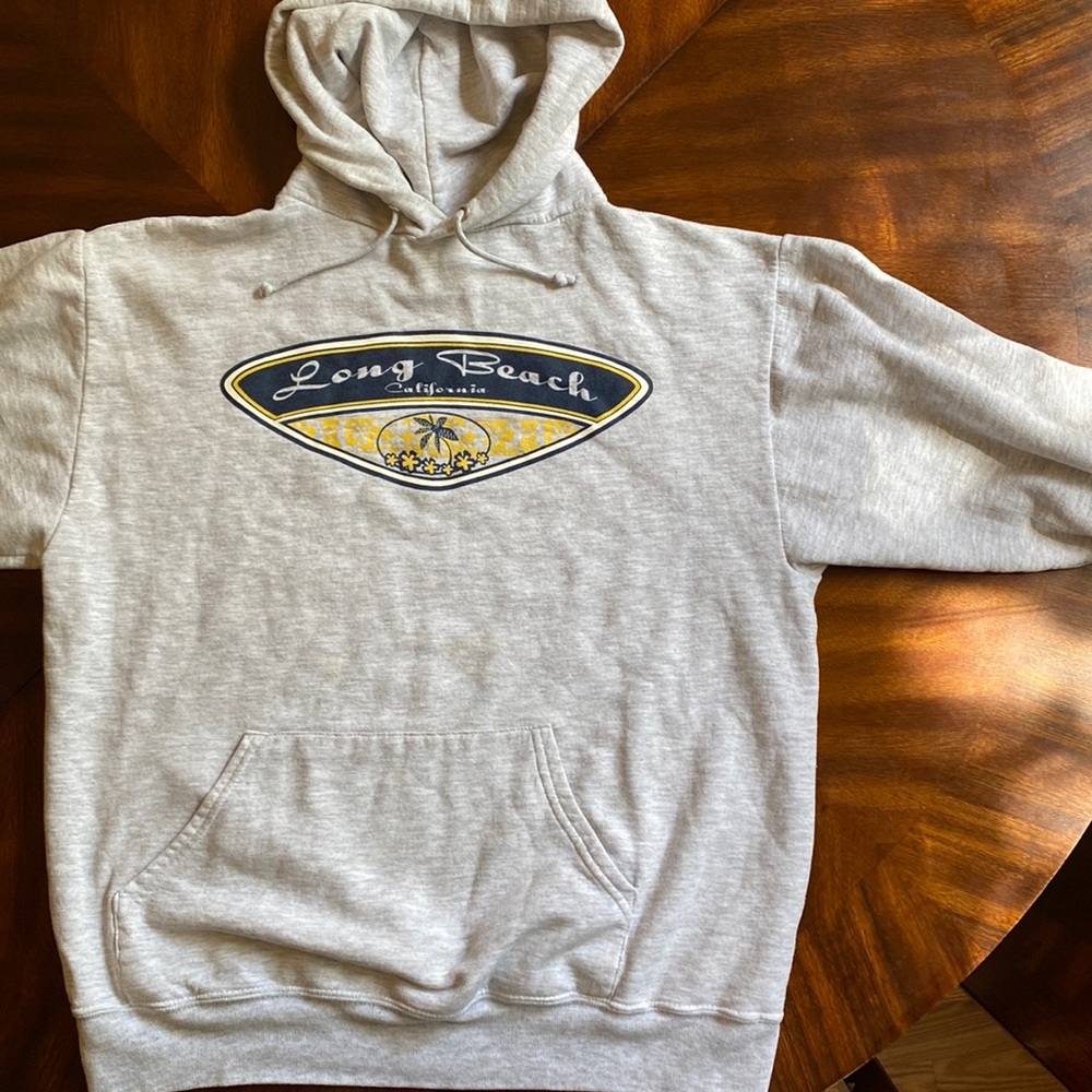 Sweatshirt/jerzees unisex -size medium-gray with Long Beach logo cotton